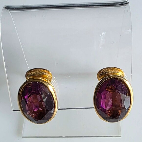 Vintage Christian Dior Crystal Clip-On Earrings - Picture 1 of 9